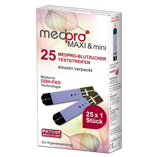 MEDPRO Maxi & mini Blutzucker Teststreif.einzeln