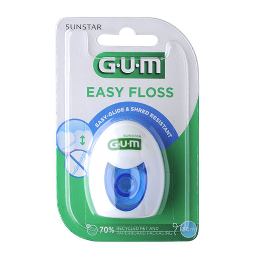 GUM EASY FLOSS Zahnseide gewach.30 m PTFE Zahnband