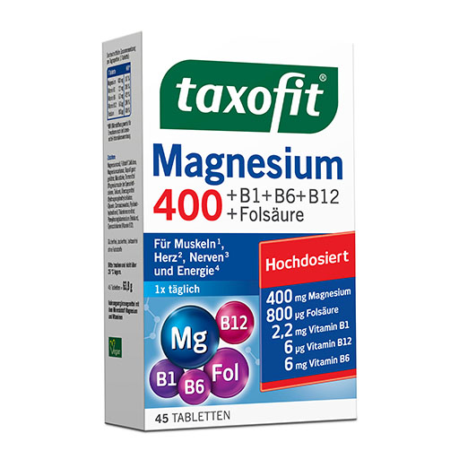 TAXOFIT Magnesium 400+B1+B6+B12+Folsäure Tabletten